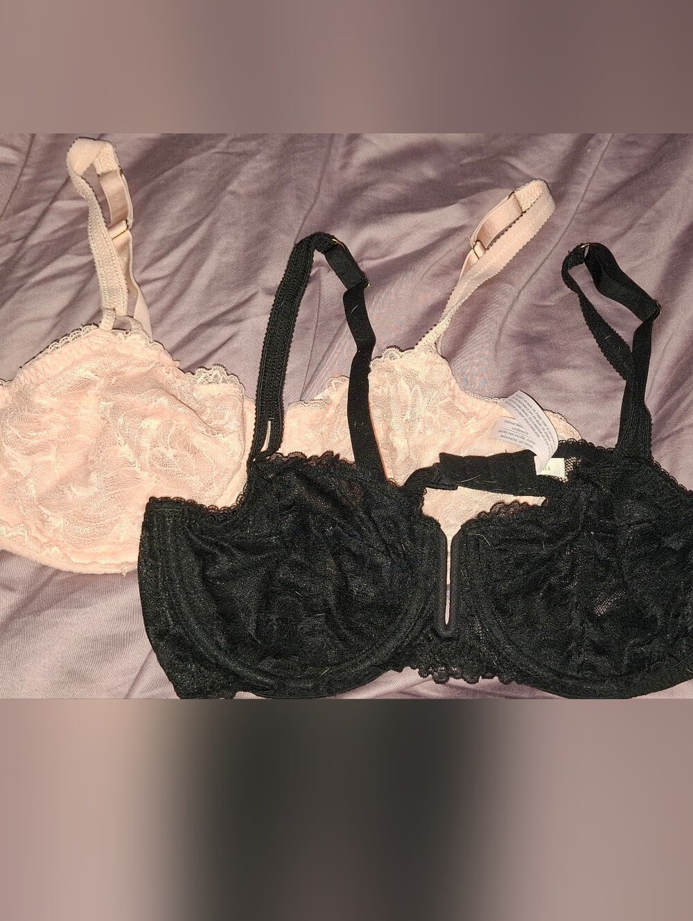 Auden Lace Underwire Bra in Black & Blush